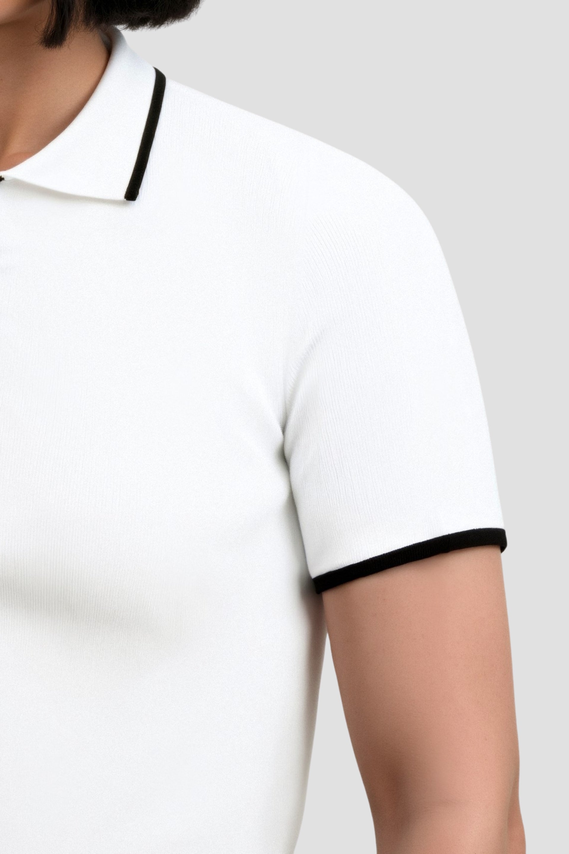 Contrast Elegant Trim Button up Polo