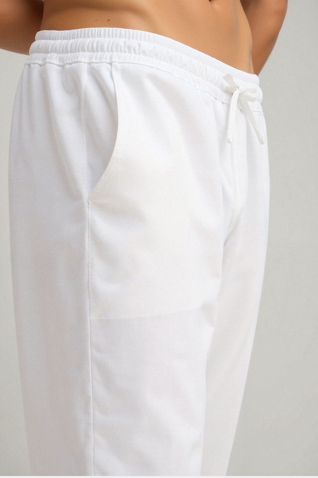 Baumwolle & Leinen Blend Drawstring Pants