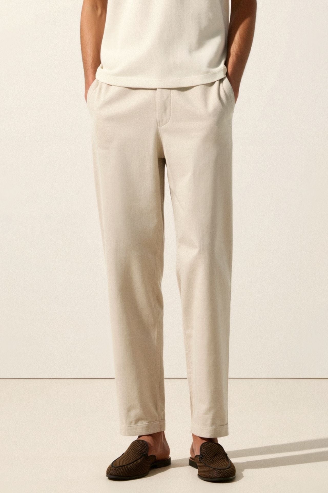 Regular Fit Leinen Loose Pants