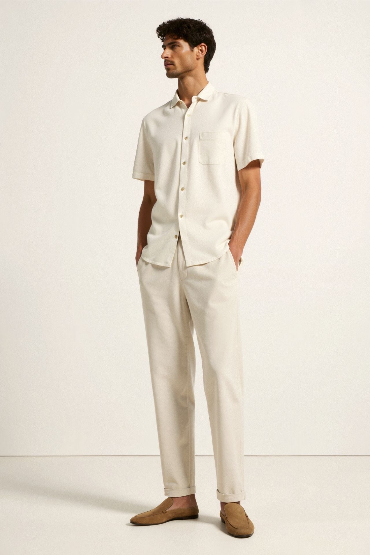 Regular Fit Leinen Loose Pants