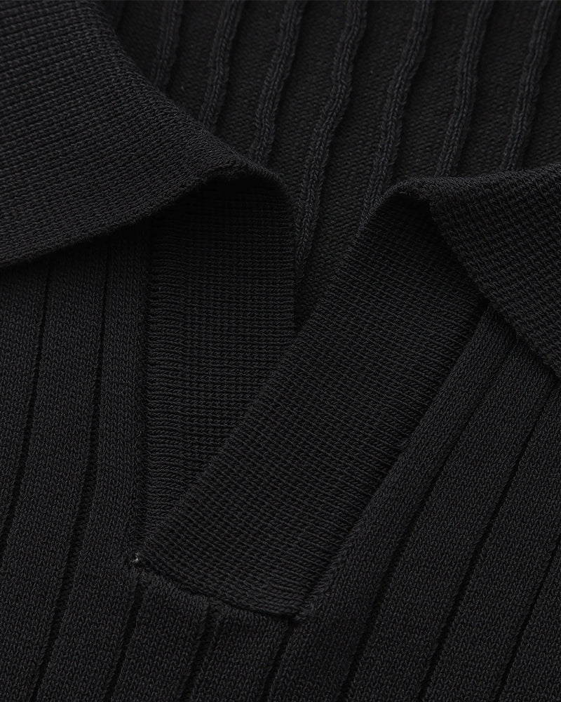Premium Geripptes Poloshirt