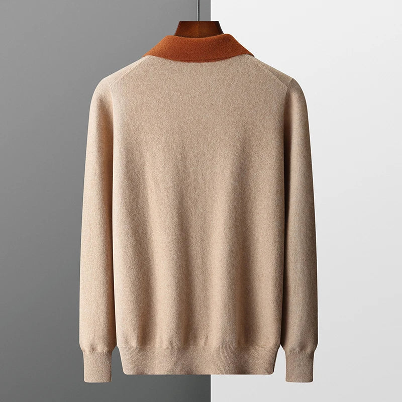 100% Cashmere Polo Zip up